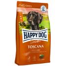 4кг Корм Happy Dog Sensible Toscana 24/7,5 гипоаллергенный для взрослых кастрированных кобелей и стерилизованных сук с чувствительным пищеварением, для контроля веса с Уткой и лососем