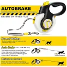 Поводок-рулетка Fida autobrake для собак с автостопом L, белый
