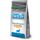 12кг Корм Farmina Vet Life Dog Hypoallergenic Fisch&Potato диета для взрослых собак для снижение пищевой аллергии и/или непереносимости ингредиентов и питательных веществ с Рыбой и картофелем