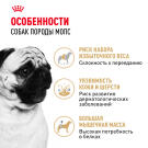 1,5кг Корм ROYAL CANIN Pug Adult для взрослых собак породы Мопс от 10 месяцев