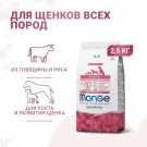 2,5кг Корм Monge Dog SP Monoprotein Puppy&Junior Beef/Rice для щенков всех пород с Говядиной и рисом