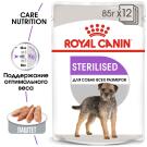 85гр Влажный корм ROYAL CANIN Sterilised Loaf для взрослых стерилизованных собак, склонных к набору веса, паштет (пауч)