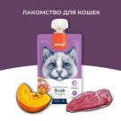 90гр Лакомство WANPY Cat для кошек мясной мусс из Утки и тыквы
