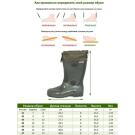 Сапоги резиновые ПВХ с манжетой 45р, высота 43см