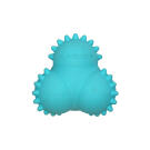 Игрушка Playology SQUEAKY BOUNCE BALL дентальный жевательный тройной мяч для щенков 4-8 месяцев с ароматом арахиса, Голубой