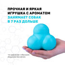 Игрушка Playology SQUEAKY BOUNCE BALL жевательный тройной мяч для собак с пищалкой и ароматом Арахиса, Голубой