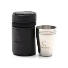 Рюмка в кожаном оплете СЛЕДОПЫТ 20мл, в кожаной тубе, 4шт