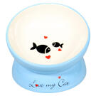 Миска Mr.Kranch на подставке для кошек керамическая Голубая, 120мл