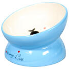 Миска Mr.Kranch на подставке для кошек керамическая Голубая, 120мл