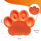 Миска PetDreamHouse "Лапа" для медленного кормления 2в1, 36*30*3см, оранжевая, 540гр