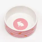 Миска керамическая ПИЖОН "Зайчик с морковками", 300мл, 13*13*5cм, розовая