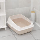 Лоток ALTA для кошек с высоким бортом Бежевый&Белый