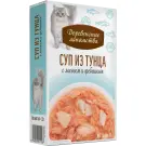 4*35г Лакомство "Деревенские лакомства" для кошек суп из Тунца с Лососем и Гребешком