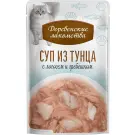 4*35г Лакомство "Деревенские лакомства" для кошек суп из Тунца с Лососем и Гребешком