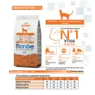 1,5кг Корм Monge Cat Monoprotein Sterilized Duck для стерилизованных кошек с Уткой