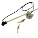 Удочка-Дразнилка GoSi для кошек "Мехокот Кайт" серый