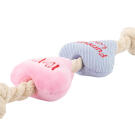 Игрушка Mr.Kranch для собак канат с сердечками 30*8см розовая