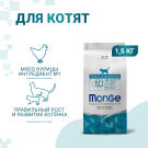 1,5кг Корм Monge Kitten Chicken для котят и беременных кошек с Курицей