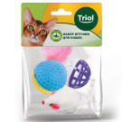 Набор игрушек для кошек (мяч, мышь, шар),d40мм; 45мм; d40мм