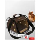 Сумка LOORI мини с нашивкой Коричневая, 25*21см