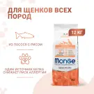 12кг Корм Monge Puppy&Junior SP Monoprotein Salmon/Rice для щенков всех пород с Лососем и рисом
