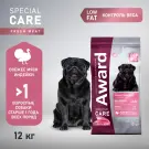 12кг Корм Award SPECIAL CARE Weight Control для взрослых собак всех пород для контроля веса со свежим мясом Индейки