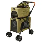 Коляска прогулочная Mr.Kranch двойная повышенной проходимости для собак и кошек 10+10кг, Оливковая