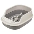 Туалет IDEA "ЛЯ-МУРР" для кошек с совком и высоким бортом Капучино, 48*35,5см