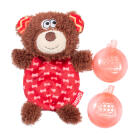 Игрушка Gigwi PLUSH FRIENDZ для собак Мишка со сменными пищалками, 13см