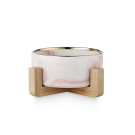 Миска керамическая Red Bow для животных на подставке Розовая мрамор/золото, 400мл