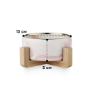 Миска керамическая Red Bow для животных на подставке Розовая мрамор/золото, 400мл
