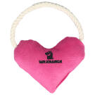 Игрушка Mr.Kranch для собак мелких и средних пород Сердечко с канатом и пищалкой Розовое, 15*12*4см