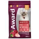 0,4кг Корм Award Indoor Big cats для взрослых домашних кошек крупных пород с Говядиной и Курицей с добавлением брокколи и юкки Шидигера (срок до 30.06.2026)