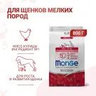 0,8кг Корм Monge Puppy&Junior SP Mini Chicken/Rice для щенков мелких пород с 2 месяцев c Курицей и рисом