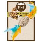 Игрушка Triol NATURAL для кошек из гофрокартона Мяч для регби с перьями, 60/190мм