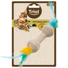 Игрушка Triol NATURAL для кошек из гофрокартона "Гантель с перьями", 100/200мм
