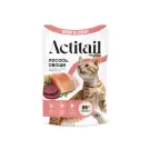 75г Влажный корм Actitail Skin&Coat для кошек для здоровой кожи и шерсти кусочки с Лососем и Овощами в соусе