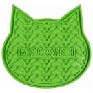 Лизательный коврик Mr.Kranch для медленного поедания силиконовый на присосках Зелёный, 12*12см
