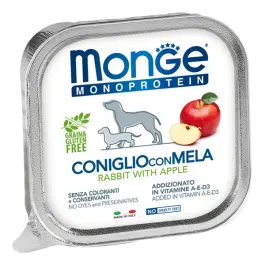 150гр Влажный корм Monge Dog Monoprotein FRUIT Rabbit/Apple для взрослых собак, паштет из Кролика с яблоками