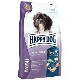 4кг Корм Happy Dog Mini Senior 21/10 для взрослых собак мелких пород с избыточнм весом с Птицей, ягнёнком и моерпродуктами