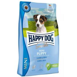 4кг Корм Happy Dog Mini Puppy Sensible 30/16 для щенков и молодых собак мелких пород в возрасте от 1 до 12 месяцев с Ягненком и рисом