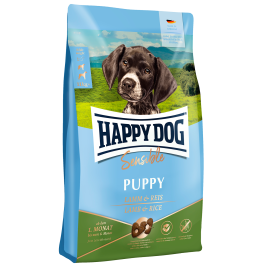18кг Корм Happy Dog Sensible Puppy Lamm & Reis гипоаллергенный для щенков средних и крупных пород с момента прикорма до 6 мес с чувствительным пищеварением с Ягнёнком и рисом