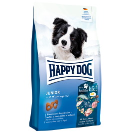 10кг Корм Happy Dog Junior fit & vital для щенков средних и крупных пород с 7 до 18 месяцев с Птицей
