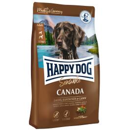 11кг Корм Happy Dog Sensible Canada 25/14 беззерновой, высококалорийный, гипоаллергенный для щенков и взрослых собак средних и крупных пород с чувствительным пищеварением с Лососем, кроликом и ягнёнком