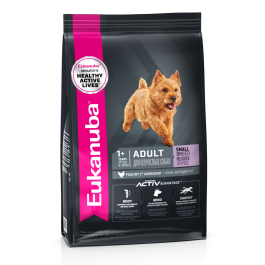 0,8кг Корм Eukanuba DOG Adult Small Breed для взрослых собак мелких пород от года с Птицей