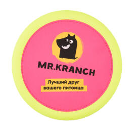 Игрушка Mr.Kranch для собак Тарелка фрисби UFO 24см, розовая