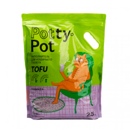 Наполнитель комкующийся соевый Potty Pot Лаванда, 6л