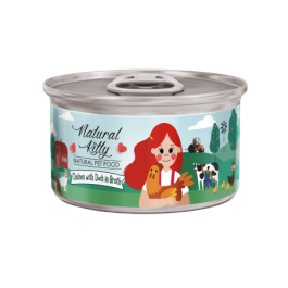 80гр Консервы Pettric Natural Kitty для кошек, Курица с уткой в бульоне