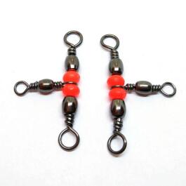 Вертлюг тройной с бусиной Namazu Tripple Swivel 6*8