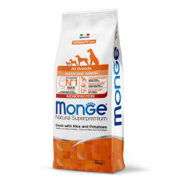 12кг Корм Monge Dog SP Monoprotein Puppy&Junior Duck/Rice для щенков всех пород с Уткой и рисом